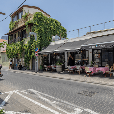 Hang out in the cool bars in your trendy Neve Tzedek neighbourhood