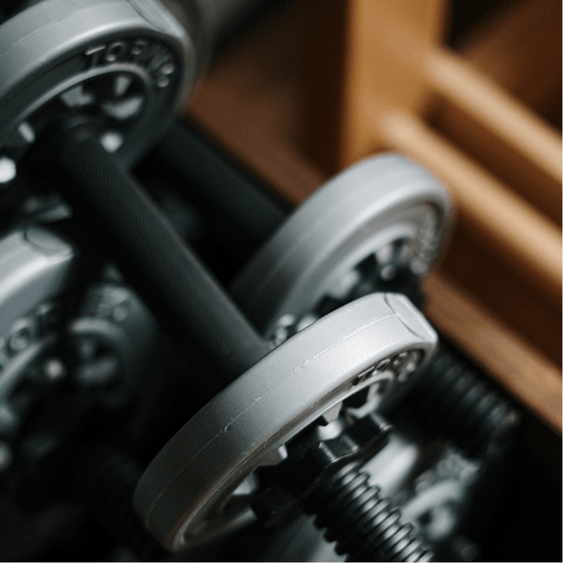Hit the on-site gym for an early morning workout