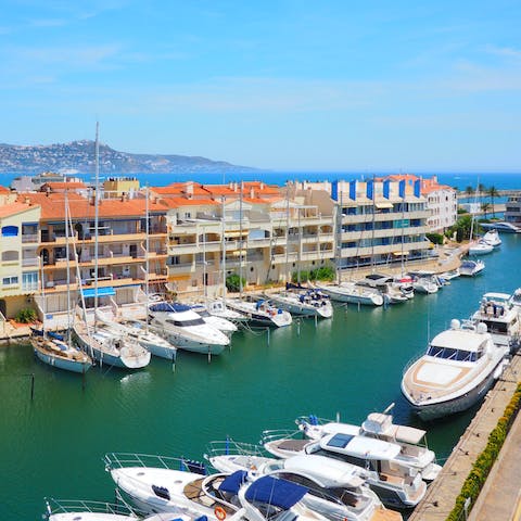 Take up yacht watching from your balcony overlooking the marina