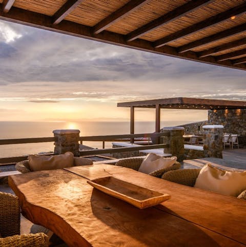 Head up to the rooftop terrace for uninterrupted sunset views