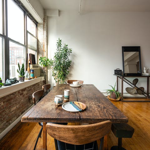 Invite friends over for dinner and show off your stylish loft space
