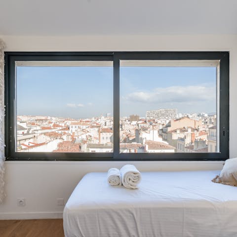 Wake up to a sprawling view of Marseille's rooftops