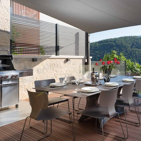 Get the barbecue smoking ahead of an alfresco banquet on the terrace
