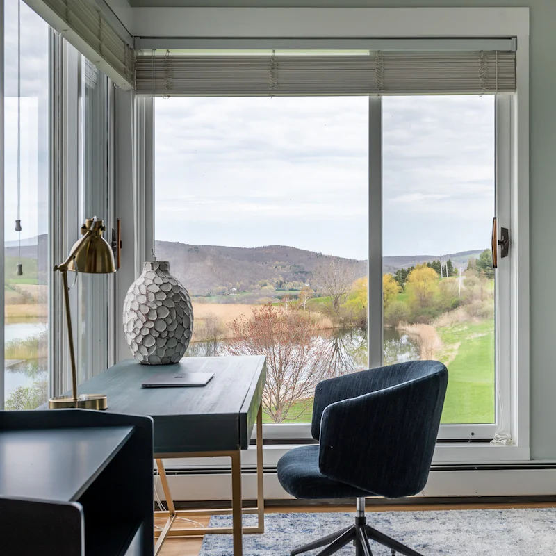 Work from home at the designated desk area