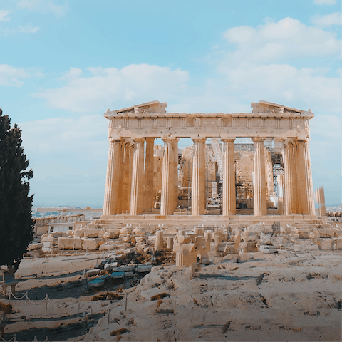 Visit the monumental Acropolis, only a four–minute walk away