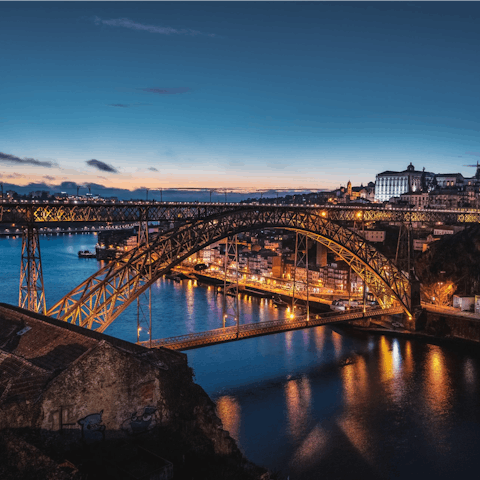 Cross the Dom Luís I Bridge to visit local port cellars