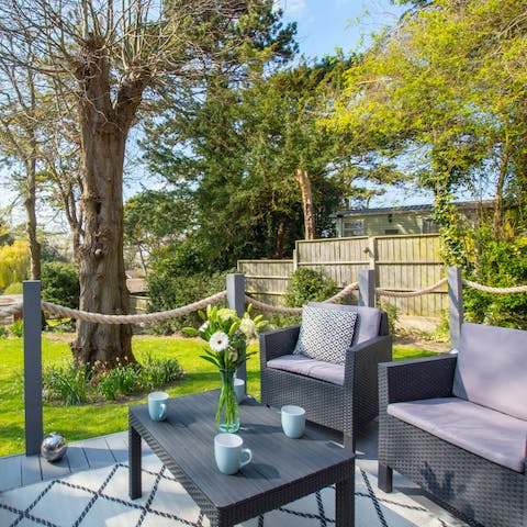 Soak up the sun on the patio on summer afternoons