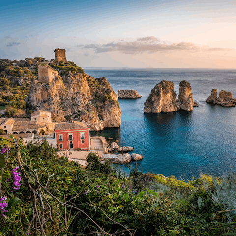 Make the short drive into Scopello for seaside bars, restaurants and a charming harbour