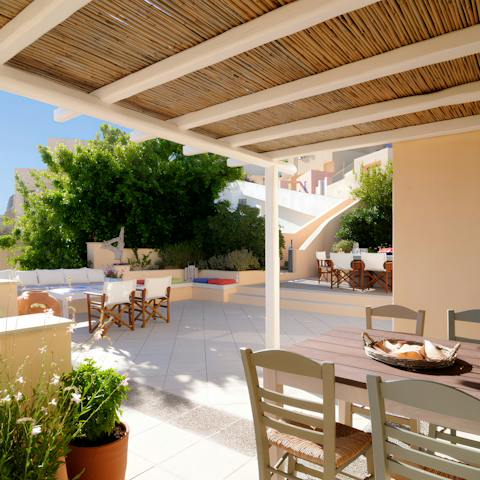 Lay the table for alfresco lunches on the covered terrace