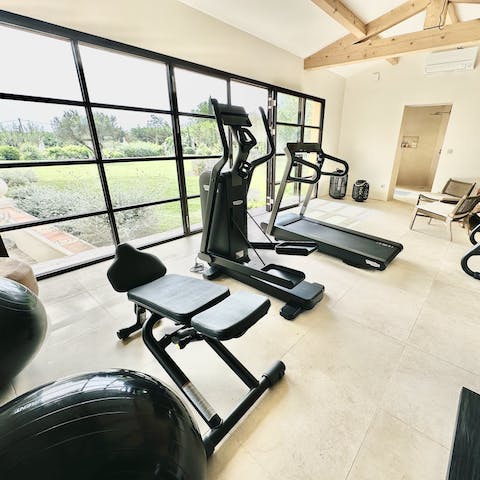 Keep on top of your workout schedule in the private gym
