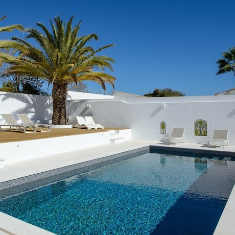 Cool off from the Portuguese sun in the swimming pool