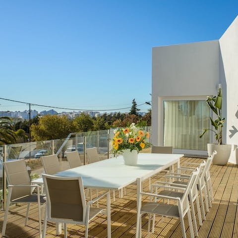Serve up some local fresh fare at the alfresco dining area