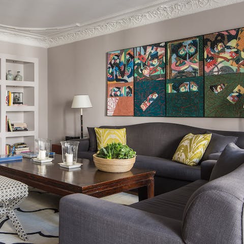 Admire the eclectic artworks and design details