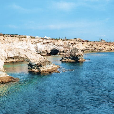 Swim the crystal waters of the Blue Lagoon, just 3.7km away