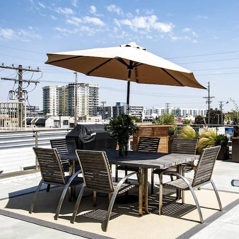 Light the barbecue and enjoy alfresco dining with a view