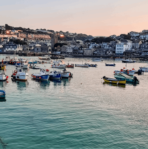 Take a sunset stroll along the harbour – just a short walk away