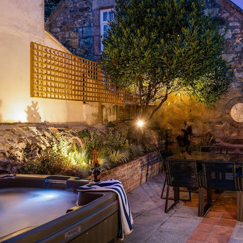 Feel a wonderful sense of wellbeing from the outdoor hot tub