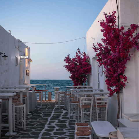Drive five minutes to Paros' capital and get lost exploring the cobbled alleyways