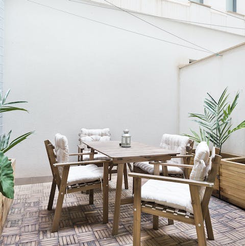 Gather together for an alfresco meal on the private terrace