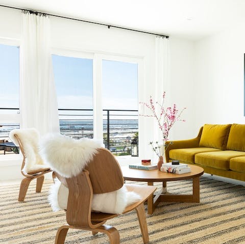 Admire the ocean views from the living room