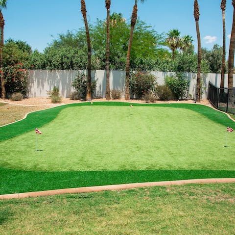 Enjoy a round of mini-golf at the on-site pitch and put course 