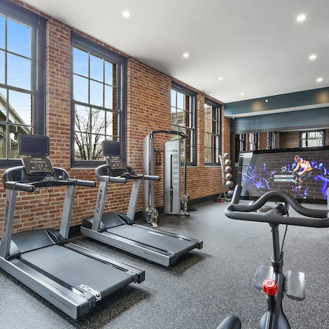 Keep on top of your fitness at the in-building gym