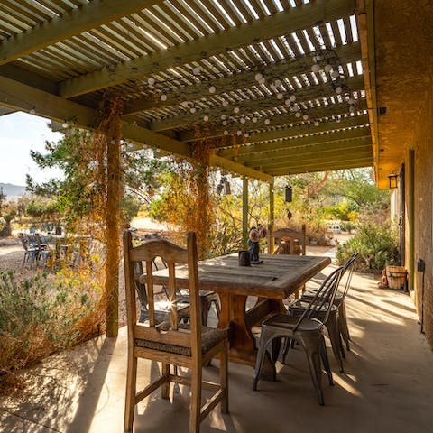 Dine on the sheltered veranda