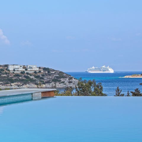 Enjoy the stunning sea view from the private infinity pool