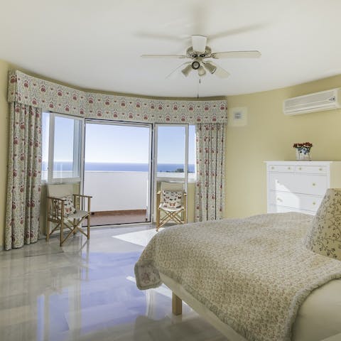 Wake up to glorious sea views on the terrace accessible from both upstairs bedrooms