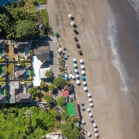 Flip-flop down to Batu Belig Beach, just 100-metres from your door