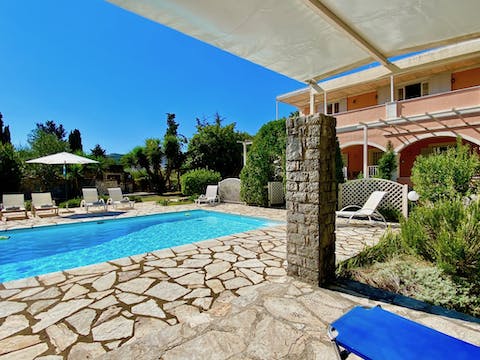 Jump into the villa's swimming pool and cool off from the Corfu heat