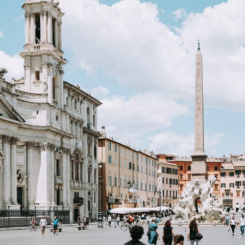 Head over to Piazza Navona during your sightseeing adventure