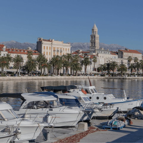 Take a day drip to the ancient centre of Split, less than an hour's drive away