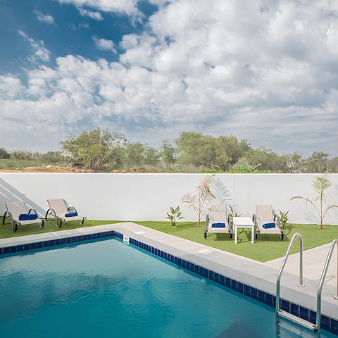 Begin your day by diving into the private pool for a dip