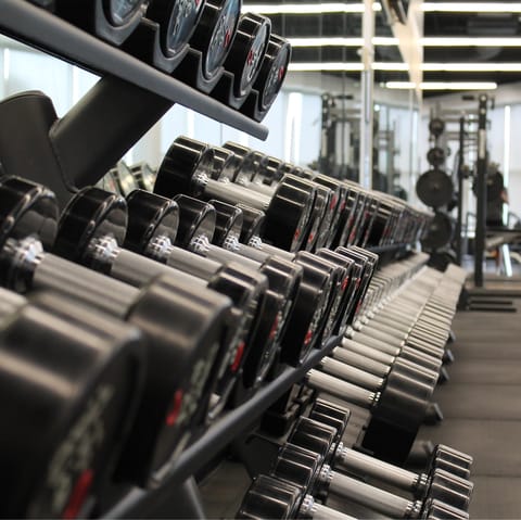 Get a workout in at the on-site gym