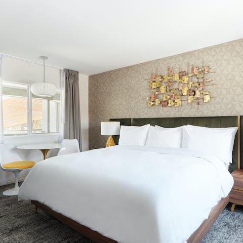 Wake up in the stylish bed feeling rested and ready for another day of Palm Springs sightseeing