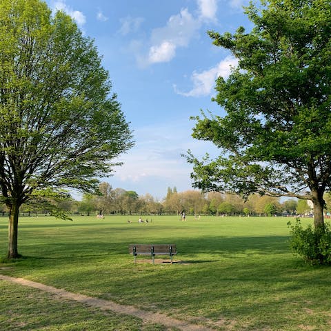 Enjoy a family picnic in Wandsworth Common, a twelve-minute walk away