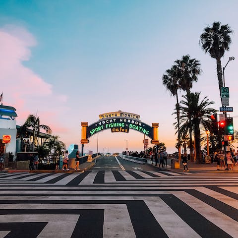 Explore Santa Monica, home to beautiful beaches, art galleries and the iconic pier