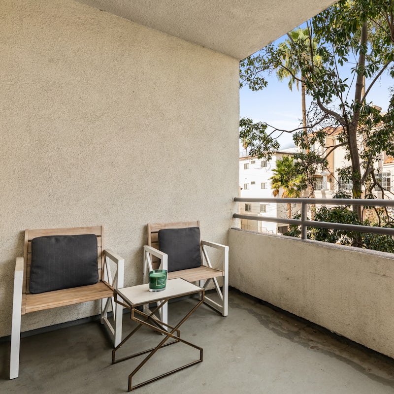 Enjoy the sunshine with a cup of coffee on the private terrace