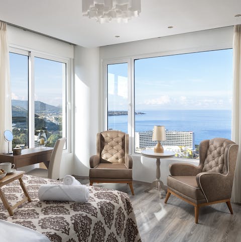 Have breakfast in bed with a sea view