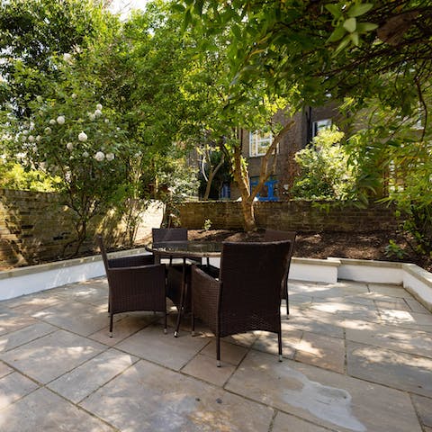 Enjoy a morning coffee in the private garden before exploring the capital