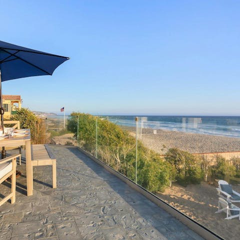 Enjoy incredible ocean views from the balcony