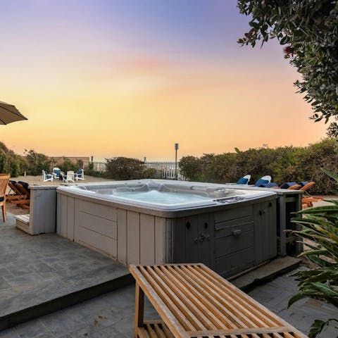 Experience optimum relaxation while soaking in the hot tub