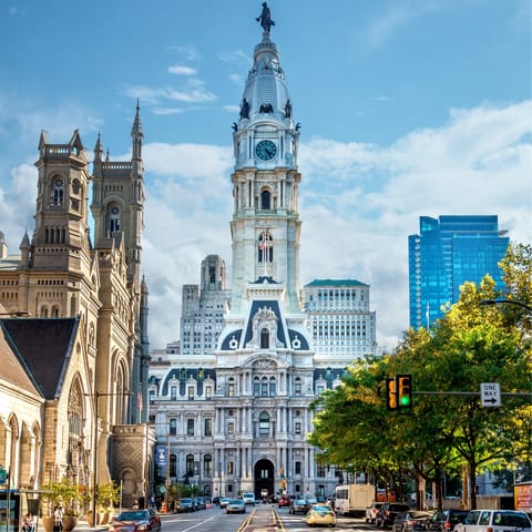 Visit Philadelphia Old City Hall, just a thirteen-minute walk away 