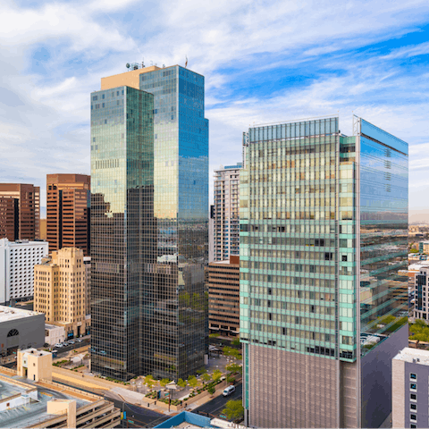 Drive just twenty minutes to downtown Phoenix