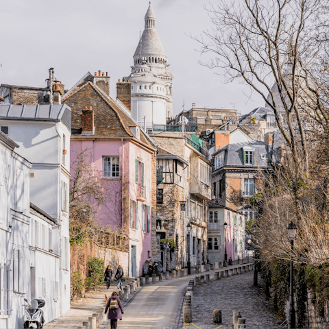 Explore the winding streets of historic Montmartre