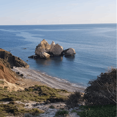 Drive down to Aphrodite's Rock, birthplace of the goddess of love