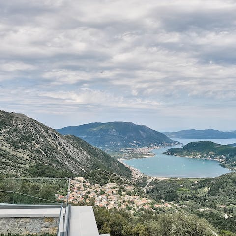 Head up to the roof garden and drink in the view of the Ionian Sea