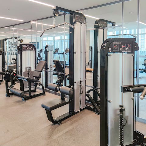 Give your muscles a workout in the on-site gym