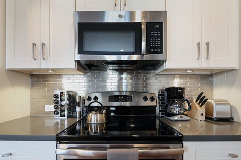 Prepare breakfast in the fully-equipped kitchen